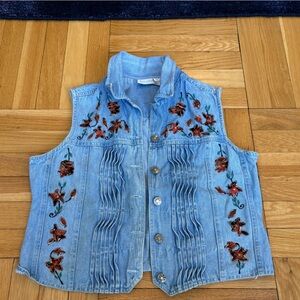 Petite Sophisticate Light Blue Denim Top